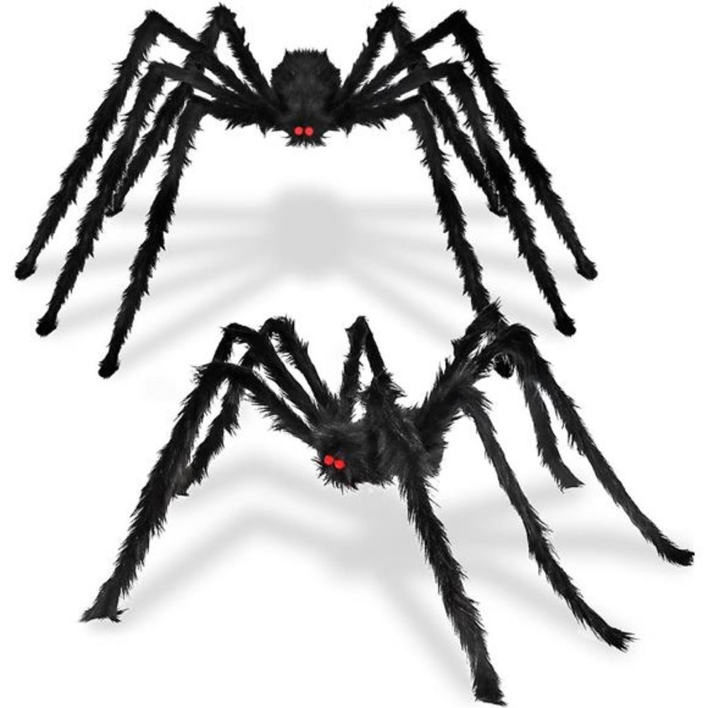 Halloween Giant Spider Decorations Outdoor: 2 Pack 5 Ft. Large Spiders